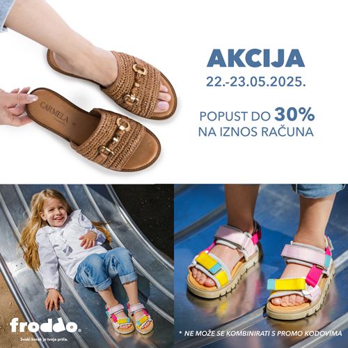 Popust do 30% na ukupan iznos računa u Froddo shopu