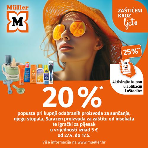 Müller: 20% na proizvode za sunčanje 27.4.-17.5.