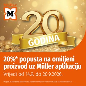 Müller: 20% popusta na omiljeni proizvod uz Müller aplikaciju