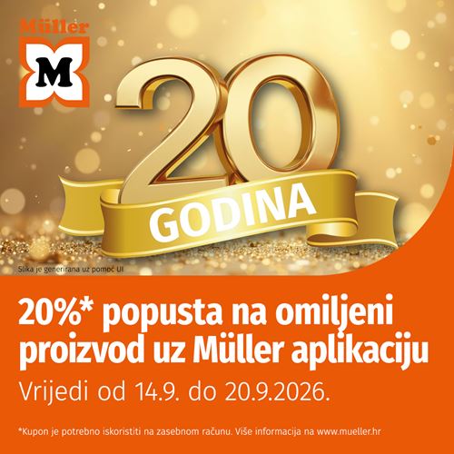 Müller: 20% popusta na omiljeni proizvod uz Müller aplikaciju