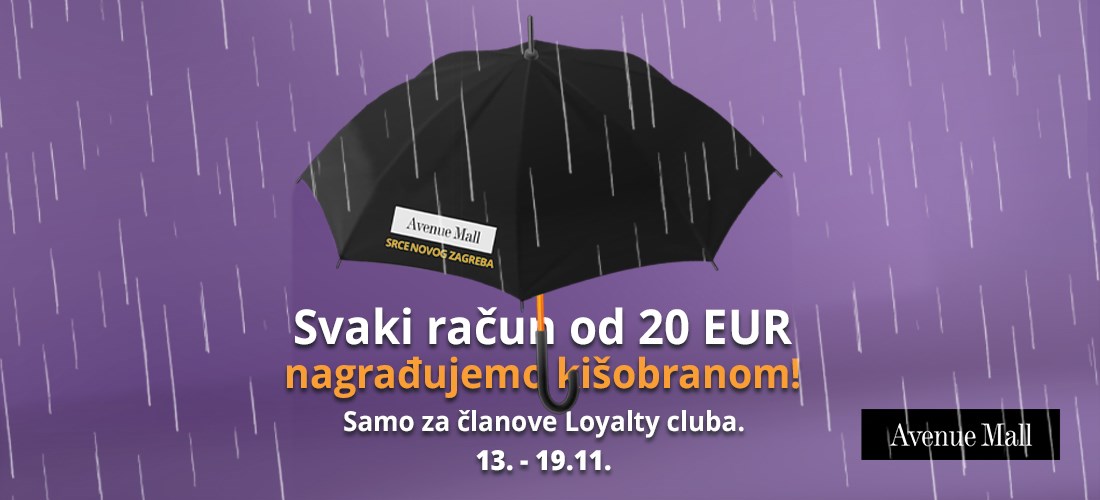 Svaki račun od 20 EUR nagrađujemo kišobranom