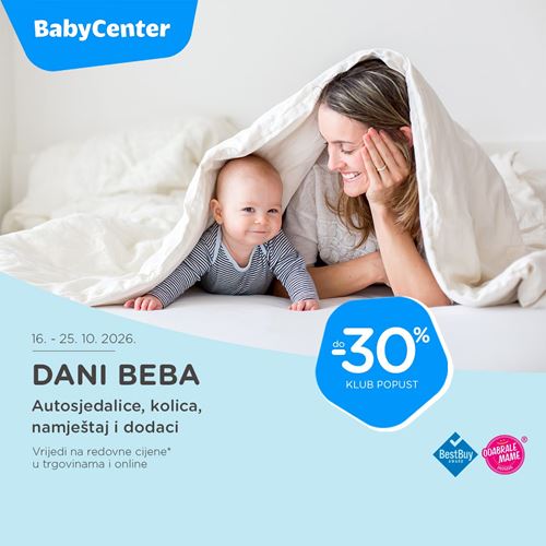 Baby Center: Dani beba – do -30% Klub popusta