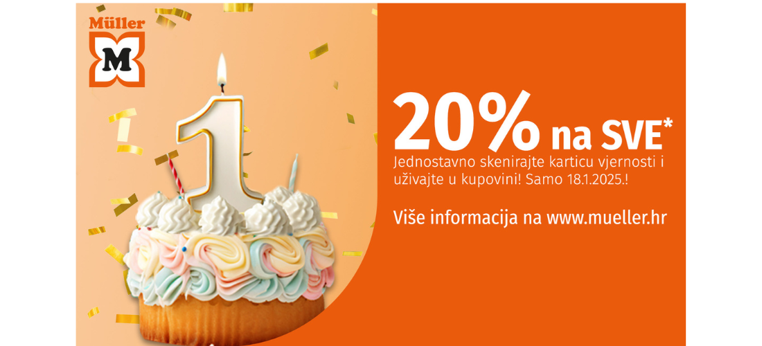 20% na sve u Müller aplikaciji 18.1.