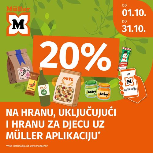 Müller: 20% popusta na hranu, uključujući i hranu za djecu