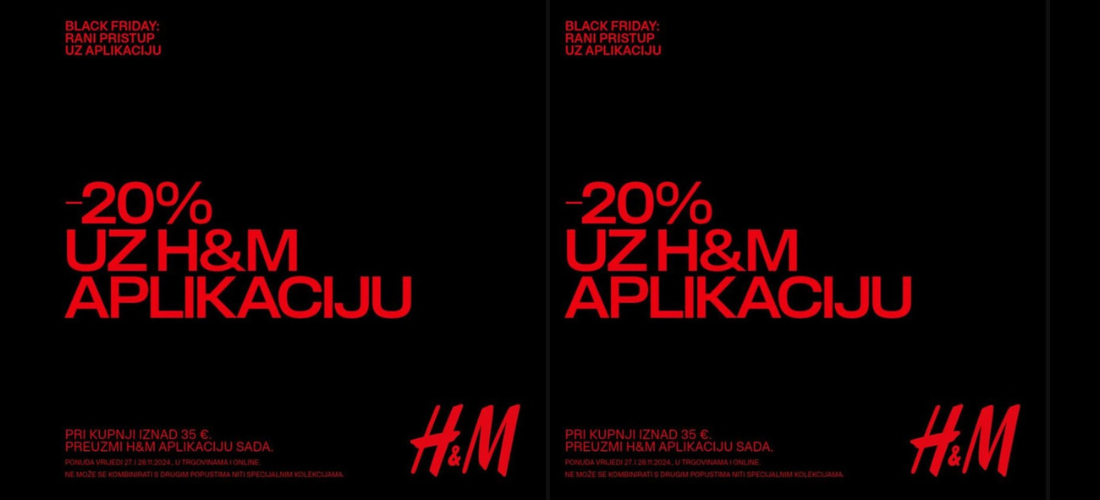 Black Friday popustu <br/>uz #HM aplikaciju