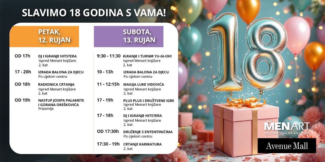 Raspored događanja – Avenue Mall slavi 18 godina!