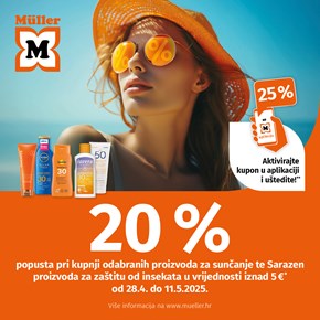 Müller: 20% na proizvode za sunčanje 28.4.-11.5.