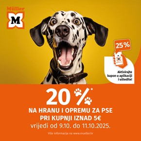 Müller: 20% na hranu i opremu za pse