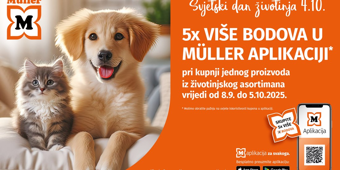 Müller: 5x više bodova u Müller aplikaciji 8.9.-5.10.