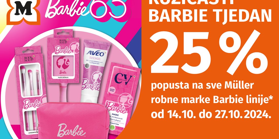 25% popusta na sve Müller<br/>robne marke Barbie linije