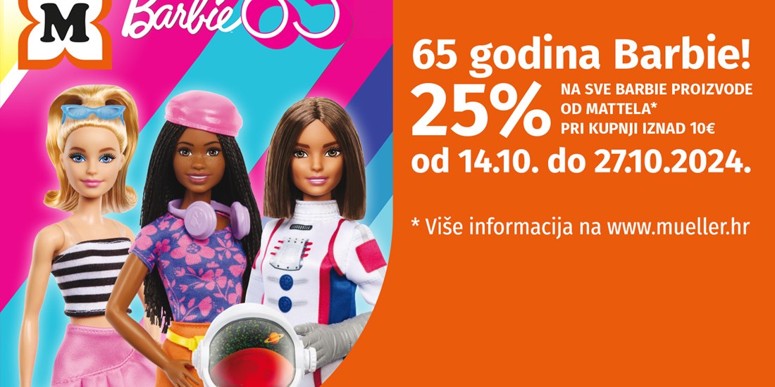 Müller: 25% na sve Barbie<br/>proizvode od Mattela