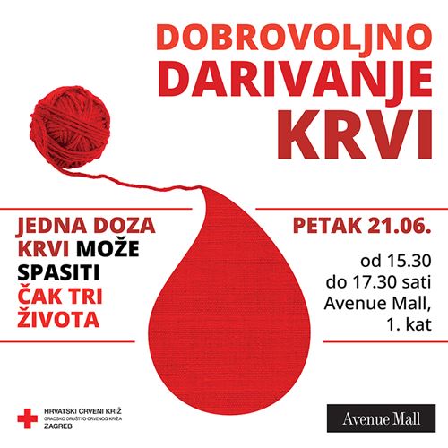Dobrovoljno darivanje krvi  u Avenue Mallu