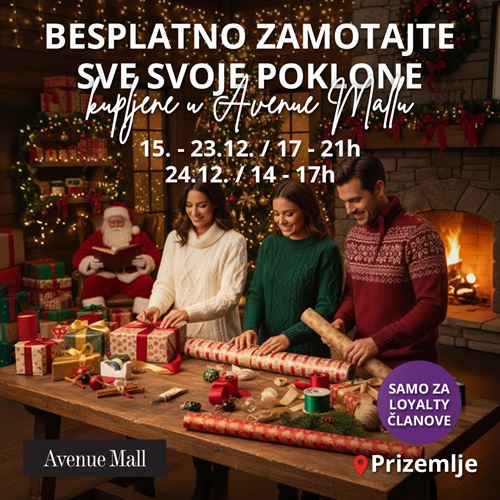 Besplatno zamotajte sve svoje poklone u Avenue Mallu
